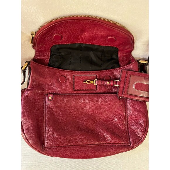 Marc‎ by Marc Jacobs Beautiful Burgundy Leather Hobo Shoulder Crossbody Bag - Picture 9 of 11